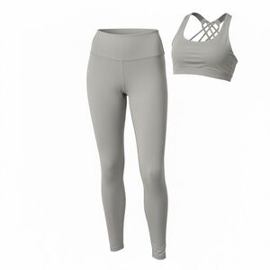 Gray Leggings & Sports Bra Set